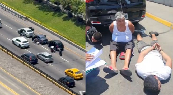 Capturan a delincuentes cuando se trasladaban en autos robados por la Vía Expresa