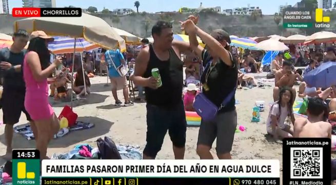Playa Agua Dulce lució abarrotada el primer día del año: Bañistas no respetaron norma que prohíbe alcohol