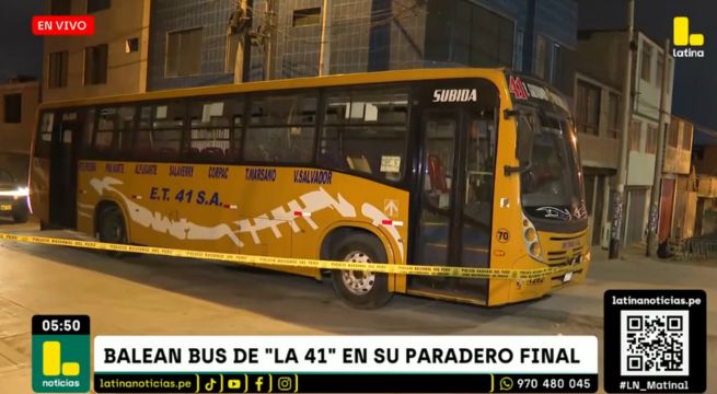 Atacan a balazos a bus de la Línea 41 en Villa El Salvador: Atentado sería por cobro de cupos