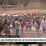 Familias disfrutaron del primer domingo del año en la playa Agua Dulce | VIDEO