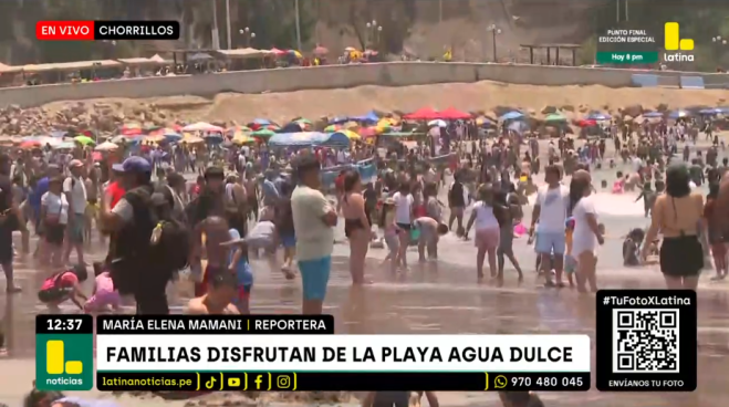 Familias disfrutaron del primer domingo del año en la playa Agua Dulce | VIDEO