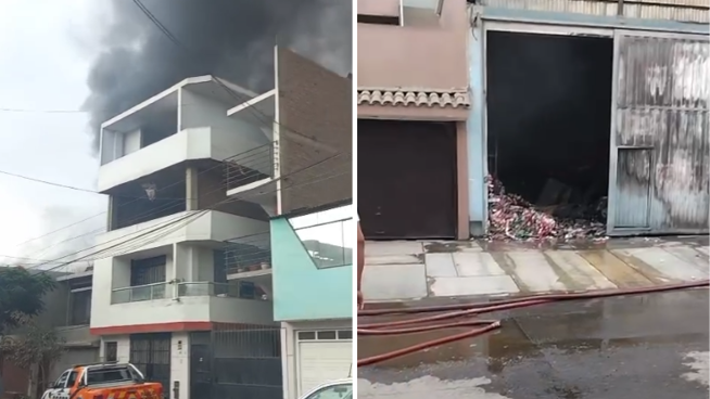 Incendio de gran magnitud cerca de almacén en Carabayllo moviliza 6 unidades de bomberos | VIDEO