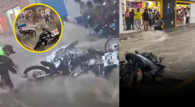 Tarapoto: intensas lluvias arrastran motos y dañan infraestructura de hospital | VIDEO