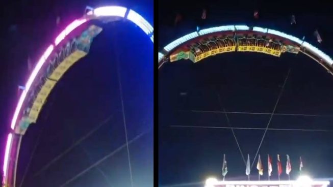 Falla deja a 25 personas suspendidas en juego mecánico en San Martín