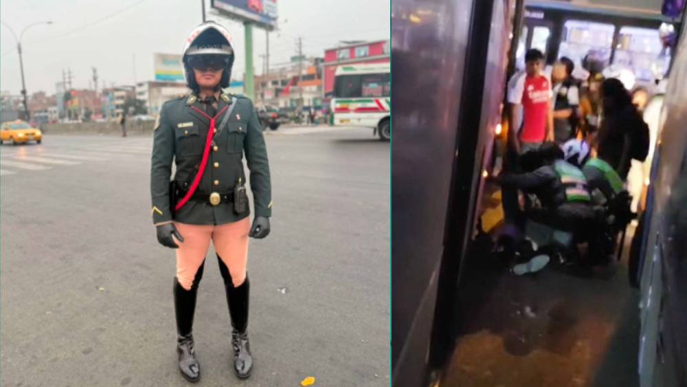 Buses compiten por pasajeros y aplastan a policía