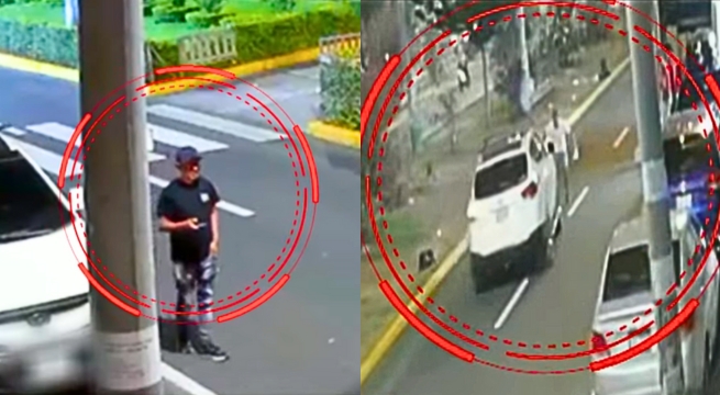 Cámara revela el rostro de delincuente que atropelló a marino | VIDEO