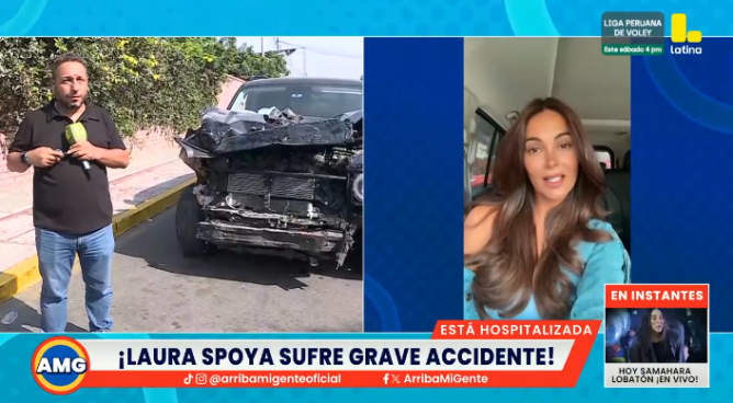 Laura Spoya sufre accidente vehicular en Monterrico