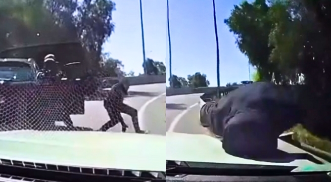 Conductor atropella a delincuente cuando intentaba asaltarlo en plena carretera | VIDEO