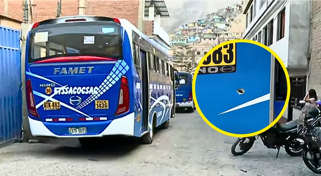 Extorsionadores atacan a balazos a buses de "Los Azules" | VIDEO