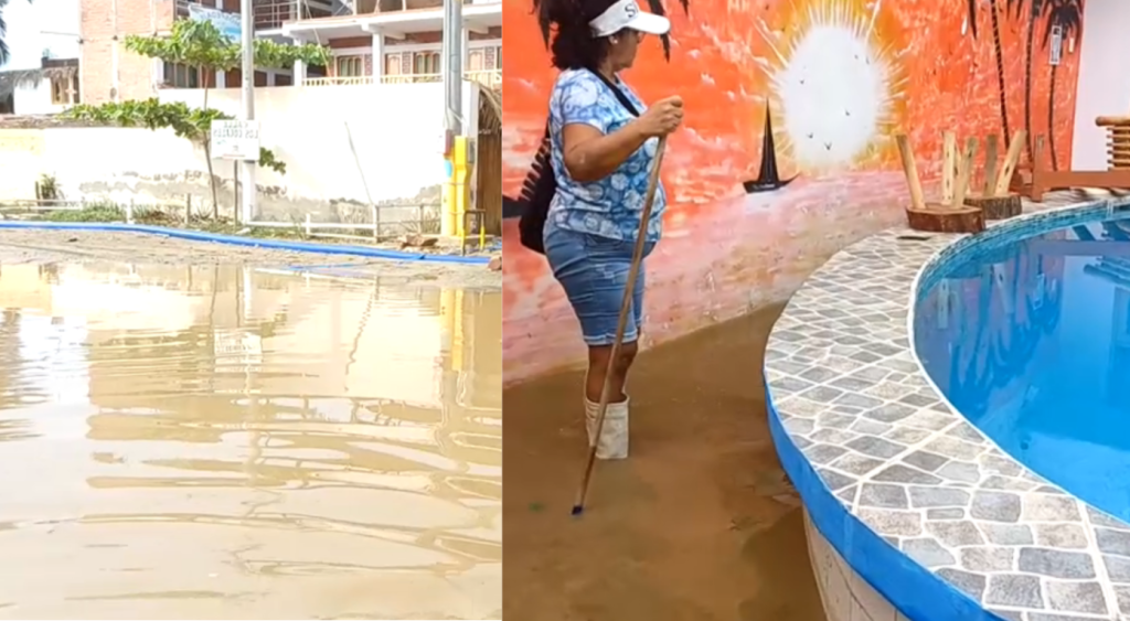 Máncora: Lluvias de cinco horas dejó inundado el balneario | VIDEO