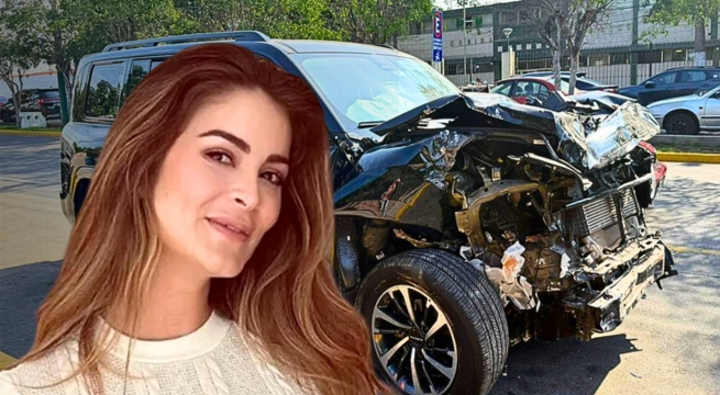 Laura Spoya sufre aparatoso accidente vehicular y termina hospitalizada