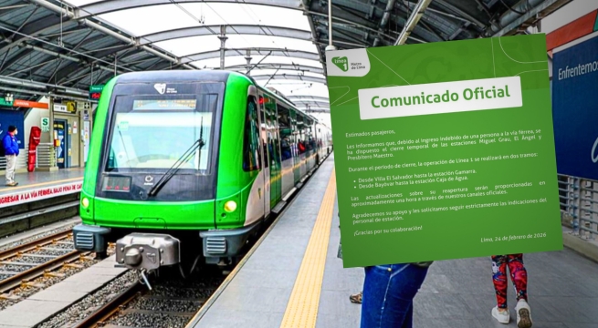 Metro de Lima anuncia cierre temporal de tres estaciones de la Línea 1