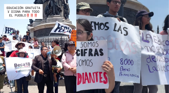 Cercado de Lima: postulantes de Beca 18 marcharon hacia el Congreso | FOTOS
