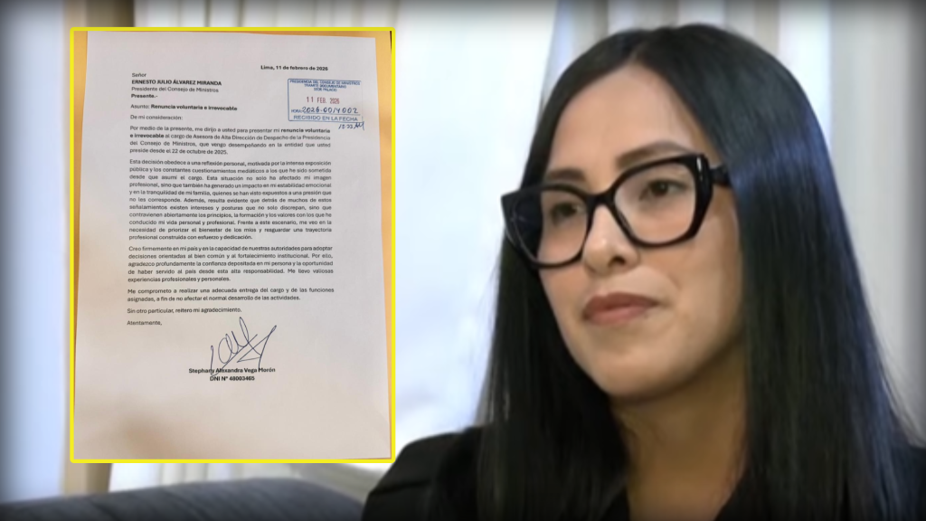 Stephany Vega, exasistenta de José Jerí, renuncia a su puesto de asesora en la PCM