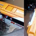 Bus interprovincial lleno de pasajeros se despista y cae a quebrada