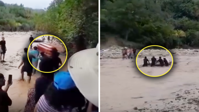 Cajamarca: trasladan cuerpo en flotador por falta de puente en Cutervo | VIDEO