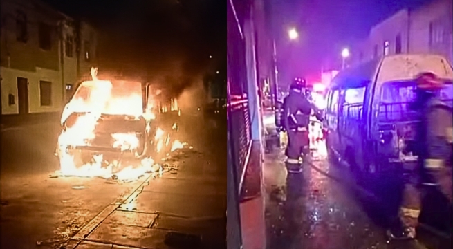 Callao: extorsionadores incendian combi pese a pago de cupos | VIDEO