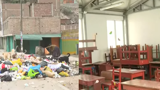 Con aulas en mal estado y basura alrededor: así volvieron a clases alumnos de un colegio en Huaycán