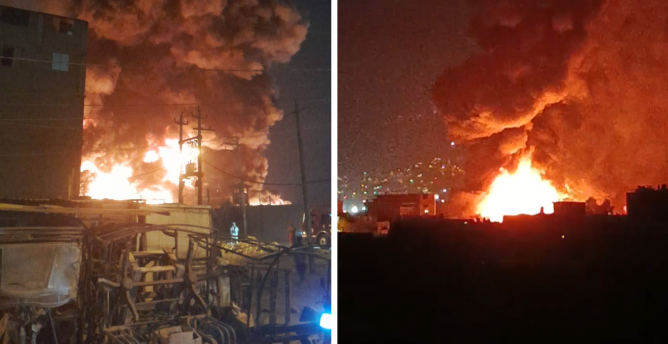 Voraz incendio consume fábrica de colchones en Comas y moviliza 37 unidades de bomberos