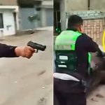 Sujeto golpea a policía e intentan quitarle su arma en fiesta familiar | VIDEO
