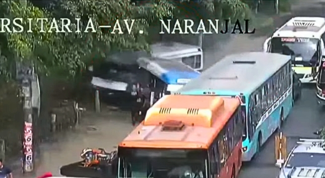 Triple choque de buses deja 15 heridos en Los Olivos: cámaras captaron el accidente