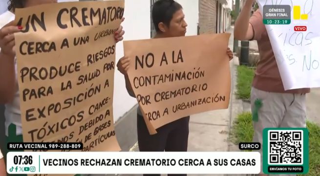 Vecinos de Surco se oponen a construcción de crematorio municipal frente a sus casas