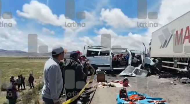 Brutal accidente en Arequipa: al menos 11 muertos deja choque de miniván y camión