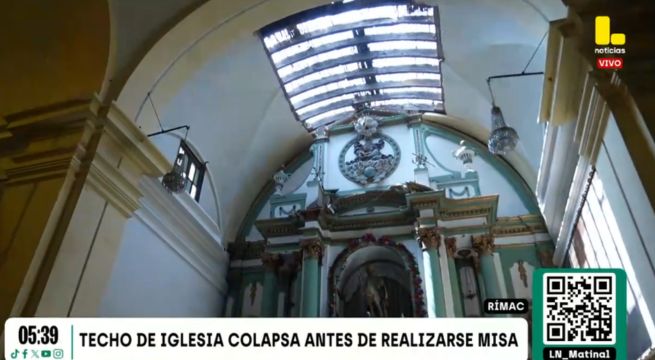 Así quedó la iglesia San Lázaro tras colapso parcial de su techo minutos antes de misa