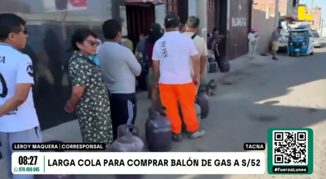 Largas colas y precios por las nubes: precio del balón de gas llegó a 66 soles en Tacna