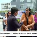 Padres realizan plantón frente al Minedu para rechazar clases virtuales por crisis energética