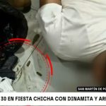 Al menos 30 intervenidos, armas, dinamita y municiones incautadas en fiesta chicha