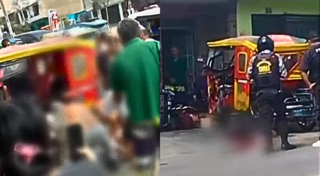 Asesinan a balazos a conductor mientras reparaba su mototaxi | VIDEO