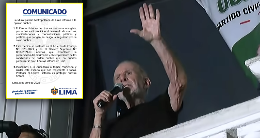 Municipalidad de Lima prohíbe concentraciones en centro tras cierre de campaña de Ricardo Belmont