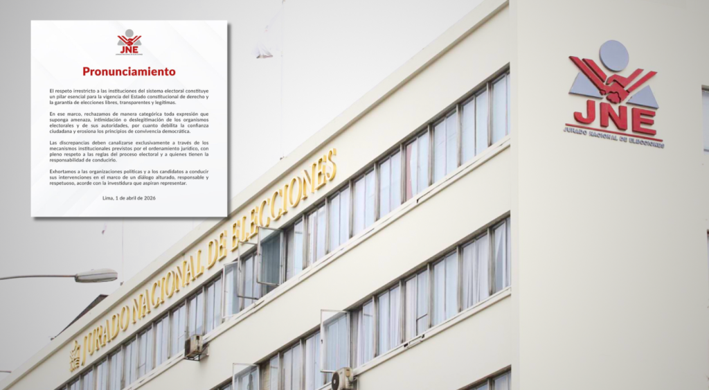 Elecciones 2026: JNE emite comunicado sobre el respeto a organismos electorales