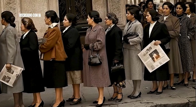 Primer voto femenino en Perú: así fue la histórica elección de 1956 recreada con inteligencia artificial
