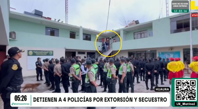 Policía intentó escapar de arresto en plena formación dentro de comisaría en Huaura