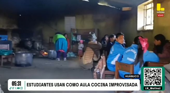 Escolares en Huánuco reciben clases en cocina del colegio por aulas en mal estado