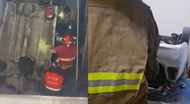 Automóvil cae desde el segundo piso de un hotel en Miraflores