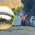 Voraz incendio causa alarma en la escuela de la Policía Nacional en Puente Piedra