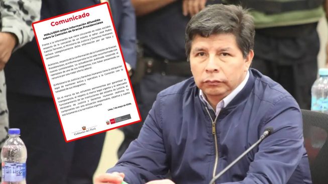 Ministerio de Justicia descarta estar preparando indulto a Pedro Castillo