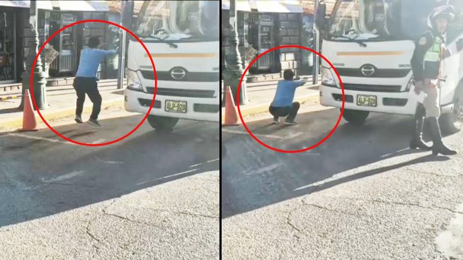 Hombre es captado haciendo 'ranas' durante intervención policial: se investiga si efectivo cometió exceso
