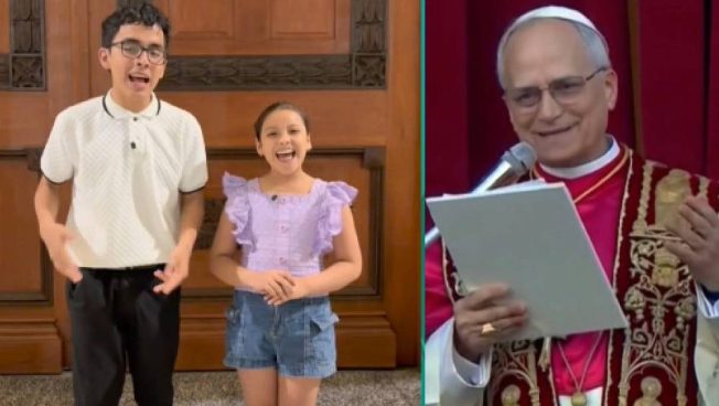 Niños recrearon instante cuando León XIV mencionó a Chiclayo en su primer discurso