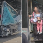 Bus del Metropolitano se estrella contra estación Canaval y Moreyra en Vía Expresa