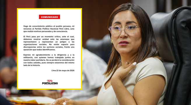 Congresista Kelly Portalatino renuncia a Perú Libre por “motivos personales y de conciencia”