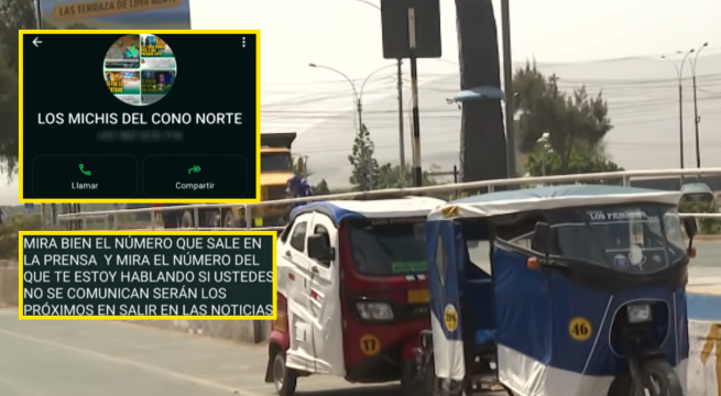 Los 'Michis del Cono Norte' extorsionan a mototaxistas: fueron capturados hace 8 años
