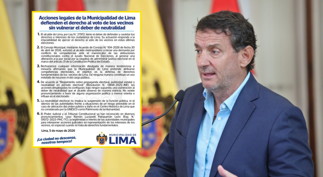 MML rechaza acusaciones por interferencuia electoral y defiende gasto por pago de abogados
