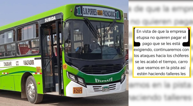Buses de Etupsa son extorsionados por cuarta banda: "No sale ni una unidad"