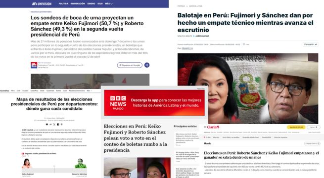 Así informó la prensa internacional los primeros resultados de la segunda vuelta en Perú | FOTOS