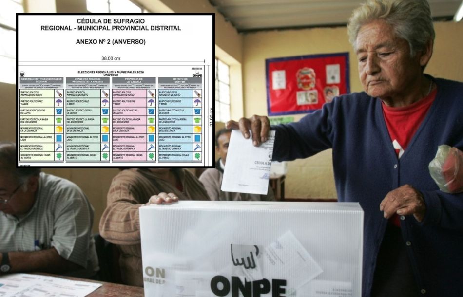 ONPE aprueba diseño de cédula para las Elecciones Regionales y Municipales 2026