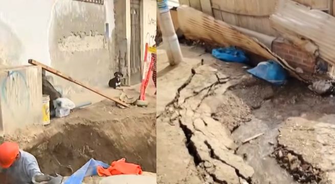 Colapsa pared de una vivienda tras ruptura de tubería en Villa María del Triunfo
